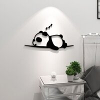 Gấu trúc hoạt hình dễ thương sáng tạo3d Nhãn dán tường 3D, decal acrylic, nhãn dán tường đầu giường phòng ngủ, nhãn dán