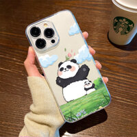 Gấu Trúc Thích Hợp Cho Apple 16 Vỏ Điện Thoại iPhone15 Nữ Phong Cách Mới 14plus Sáng Tạo 13promax Trong Suốt 12mini Silicone 11 Cặp Đôi XSMAX Mềm 8 Đơn Giản 6 Nam XR Case 7 Nam se Dễ Thương
