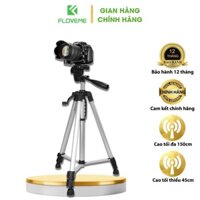 Gậy 3 Chân Máy Ảnh Chụp Hình Selfie Tự Sướng Tripod Floveme - 3366 cao 150cm Kèm Giá Đở Điện Thoại & Máy Ảnh . .