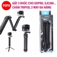 Gậy 3 khúc POPO 3 WAY phụ kiện Gopro SJCAM cho camera hành trình