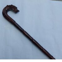 Gậy batoong gỗ trạm đầu rồng cho người già