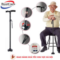 Gậy chống cao cấp BestCare cho người già 2 trong 1 kết hợp đèn pin chiếu sáng và đế chống trượt chính hãng