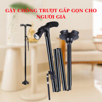 Gậy Chống Chân Chống Trượt Gấp Gọn Cho Người Già Có Đèn Pin 4 Chân Đứng Chắc Chắn, Hàng chính hãng, Bảo Hành 12 Tháng