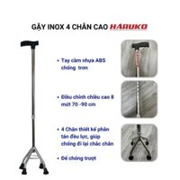 Gậy Chống Cho Người Già 3 Chân 4 Chân Inox Haruko Cứng Cáp Điều Chỉnh Chiều Cao 70 - 90 cm