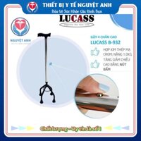Gậy Chống Cho Người Già 3 Chân 4 Chân Inox LUCASS Cứng Cáp Điều Chỉnh Chiều Cao 70 - 90 cm