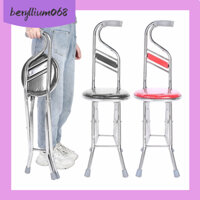 gậy chống cho người già có ghế ngồi - Thép Không Gỉ Bốn Chân Dày gấp gọn - Beryllium068