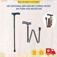 Gậy chống gấp gọn Batoong Lucass USA B27, gậy baton 1 chân có đế cao su chống trơn trượt cho người già [Bluesky Store]