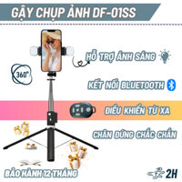 Gậy Chụp Ảnh 3 Chân DF-01SS, Gậy livestream Có LED Trợ Sáng Cao Cấp Dài 1,7m, Điều Khiển Từ Xa