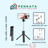 Gậy chụp ảnh 3 chân F210S, tripod bluetooth điều khiển cách xa 10m chụp ảnh du lịch, livetream, quay vlog PENKATA