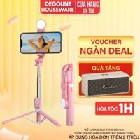 Gậy Chụp Ảnh 3 Chân, Gậy Tự Sướng Tripod, Có Kẹp Điện Thoại, Căn Chỉnh Thăng Bằng Cao 1,1m Có Đèn Led