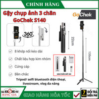 Gậy chụp ảnh 3 chân GoChek S140 , 3in1 Tripod/ selfi bluetooth từ xa cầm tay, livestream, vlog đa năng - Bảo hành 2 năm