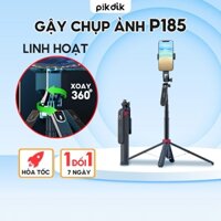 Gậy chụp ảnh 4 chân P185 - Tripod điện thoại livestream,quay phim, chụp ảnh cao 180cm kèm remote điều khiển từ xa