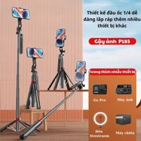 Gậy Chụp Ảnh 4 Chân P185 - Gậy Selfie Cầm Tay Tripod Tặng Kèm Remote, Quay TikTok, Giá Đỡ Điện thoại Chụp Hình