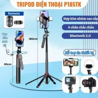 Gậy chụp ảnh 4 chân P185TK - Tripod điện thoại 1.8m có remote selfie livestream quay video chụp ảnh