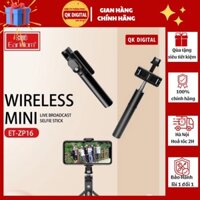 Gậy Chụp Ảnh Bluetooth 3 Chân Earldom ZP-16 Gấp Gọn, Gậy Selfie Tự Sướng Có Remote Kết Nối Bluetooth, Quay 360 Độ
