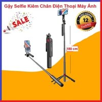 Gậy Chụp Ảnh P185 Cao 180cm, Kèm Remote, Kiêm Chân Lắp Máy Ảnh, Điện Thoại, Gimbal, Hợp Kim Nhôm - Chụp Hình Quay Camera