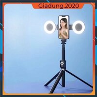 Gậy chụp ảnh selfie dài 1.7m siêu chất có 2 đèn gương led kèm giá đỡ 3 chân đa năng điều khiển bluetooth từ xa JC 18H