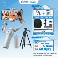 Gậy chụp ảnh TOQI M01, gimbal kẹp chống rung 3 trục ổn định tích hợp đèn trợ sáng-sử dụng 8h