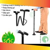 Gậy gấp gọn Trusty Cane chống trượt có đèn Pin cho người già - gãy xương chân - béo phì - NPD-GayGap-1636