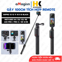 Gậy kiêm Remote đa năng Insta360 X4 X3 X2 Gopro 13 12 11 10 9 Black kéo dài 1m