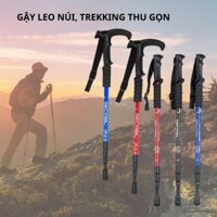 Gậy leo núi thu gọn, gậy đi bộ trekking dã ngoại hợp kim nhôm bền bỉ chắc chắn