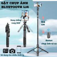 Gậy Livestream gấp gọn 3 chân L16 cao 1m55,  điều khiến bluetooth có đèn trợ sáng - Hỗ trợ gắn máy ảnh