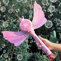 Gậy Phép Thổi Bong Bóng Cầm Tay Có Nhạc Và Đèn Lightstick Công Chúa, Súng Bắn Bong Bóng Không Gian Xà Phòng Bắp Kisd