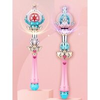 Gậy phép thuật đồ chơi công chúa đèn led combo xoay tròn có nhạc, đồ chơi trung thu