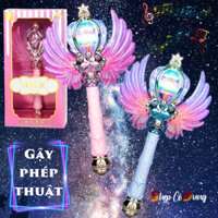 gậy phép thuật xoay cánh thiên thần 9973, quyền trượng có nhạc, đèn xoay led 7 màu