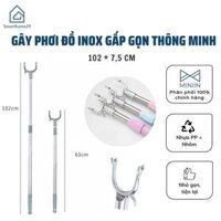 Gậy Phơi Đồ Bằng Inox Gấp Gọn Cây Phơi Đồ Thông Minh Tiện Lợi - Hàng Loại 1 - Chính Hãng MINIIN