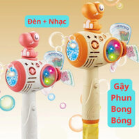 Gậy phun bong bóng máy phun bong bóng xà phòng có đèn lấp lánh nhạc vui nhộn cho bé vui chơi