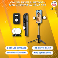 Gậy selfie chụp ảnh 3 chân 1m1 cao cấp, có 2 đèn led trợ sáng chụp hình quay video, điều khiển bluetooth từ xa xoay 360