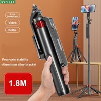Gậy Selfie đa chức năng 4 trong 1 Điện thoại di động Giá đỡ phát sóng trực tiếp Hợp kim nhôm Quadripod Cầm tay Bluetooth Selfie Stick với đèn LED 360° Giá đỡ xoay
