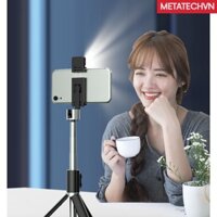 Gậy Selfie Stick Tripod Xoay 360 Kèm Đèn Led Ánh Sáng Cao Cấp Điều Khiển Từ Xa Không Dây Bluetooth Cho iPhone / Android