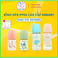 [Gb-Baby Chính Hãng] Bình Sữa PPSU Gb Baby Cổ Rộng, In Họa Tiết Dung Tích 180ml/280ml