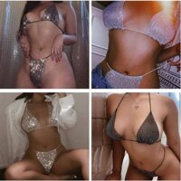 Gc120 Bộ bikini Lưới Kim Cương Gợi Cảm Cho Nữ Đi Tiệc Tùng