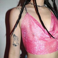 Gc300 Dây Đeo Nhỏ Thời Trang Gợi Cảm Lưới Câu Cá Nước Kim Cương Tank Top Cá Tính Layup Nữ Top