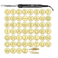 Gcdhome Gỗ Đốt Dụng Cụ Bút Với Đốt Đầu Bộ 26 Chữ Cái Tiếng Anh Khắc Pyrography Bút Đầu Stencil Hàn Sắt Cho Chế Biến Gỗ HOT