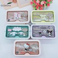 Gcdhome Hello Kitty Kuromi Melody Cinnamoroll Hộp cơm trưa bằng nhựa hoạt hình có hộp cơm trưa đa ngăn cầm tay Hộp đựng thức ăn nhanh HOT