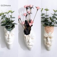 Gcdhome Nhân Vật Nhựa Chậu Hoa Treo Tường Nhựa Điêu Khắc Nhựa Thú Vị Chậu Trồng Chậu Cây Trang Trí Chậu Cây Hình Mặt Con Người Chậu Vườn Chậu Hoa Độc Đáo Nhựa