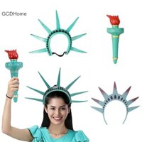 Gcdhome Tượng Tự Do Mũ Có Đèn Pin Cosplay Mặt nạ Cao Su Nữ Đạo Cụ Trang Trí Trang Phục Dự Tiệc Đồ Dùng Thực Tế HOT