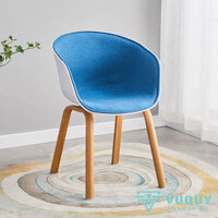 GCF-37  -                                                                                                                  Ghế Thuyền Cafe Bọc Vải Chân Giả Gỗ GCF-37