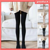 [Gd] Quần mùa đông nữ co giãn sang trọng lót màu trơn giữa eo Giữ ấm váy ngắn phù hợp với quần legging đóng chai Quần bó nữ