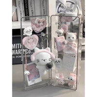 [GD10] Tủ mica mini decor trang trí bàn học, bàn làm việc, tặng kèm móc treo, nút nam châm, tấm ngăn