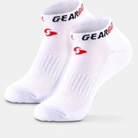Gearbox No-Show Socks - White/Black/Red