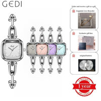Gedi mới vuông tinh tế vòng tay đồng hồ dây đeo bằng thép không gỉ chống thấm nước đồng hồ nữ 62037