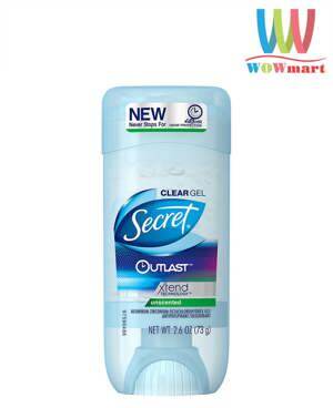 Gel lăn khử mùi Secret Outlast Unscented Clear Gel 73g