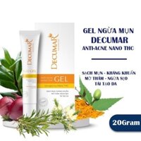 Gel Ngừa Mụn Decumar Advanced White Anti-Acnes Nanpo THC Gel Kem Ngừa Mụn Giảm Thâm Từ Nghệ Trắng Nano Curcumin 20G