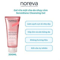 Gel rửa mặt cho da nhạy cảm,không xà phòng NOREVA Sensidiane Soothing Cleansing Gel 200ml - Derma Skin