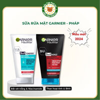 Gel Rửa mặt GARNIER HAUTKLAR 3in1 làm sạch, tẩy da chết, đắp mặt nạ dành cho da dầu, mụn đầu đen.
